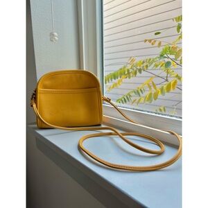 Coach Vintage Mini Abbie Mustard Yellow Leather Crossbody Bag
